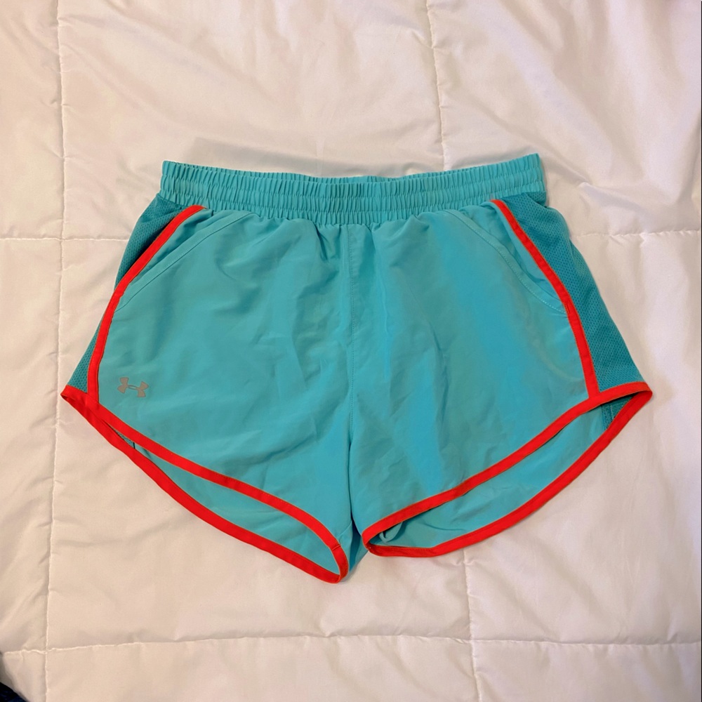 Under Armour Teal and Orange Running Shorts